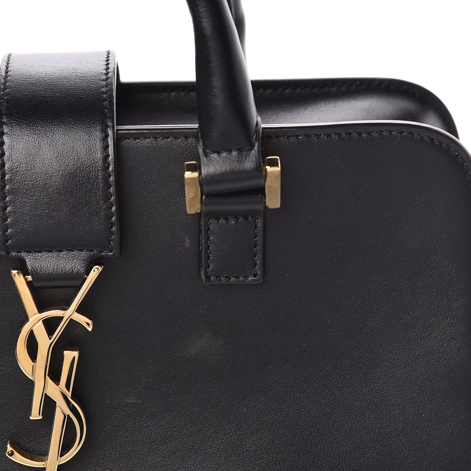 Saint Laurent Calfskin Monogram Baby Cabas Black 9 of 11