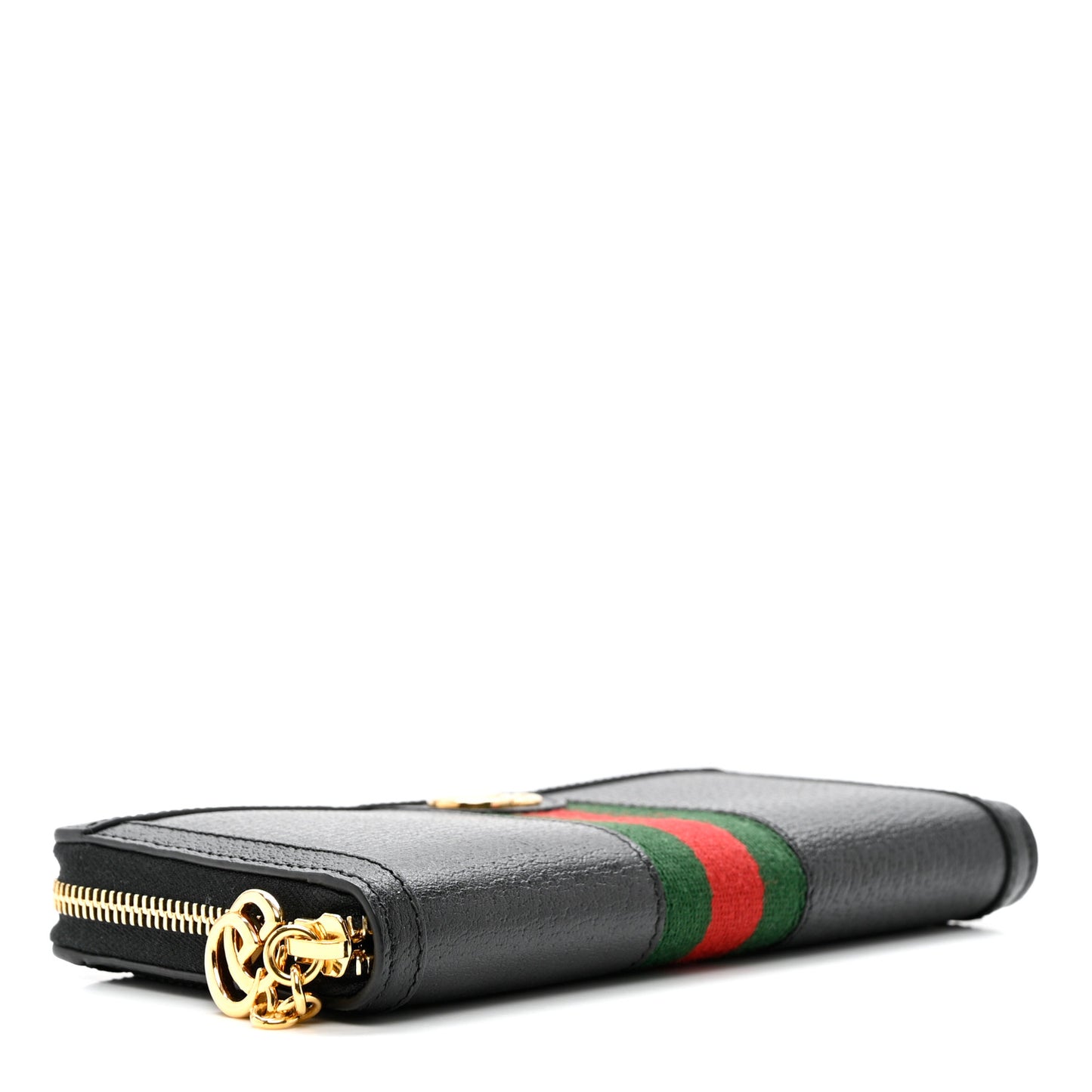 Calfskin Web Ophidia Zip Around Wallet Black