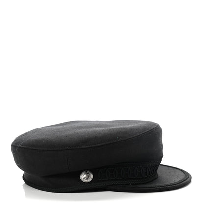 Hermes Double Linen Twill Cabourg Cap 59 Black 5 of 7