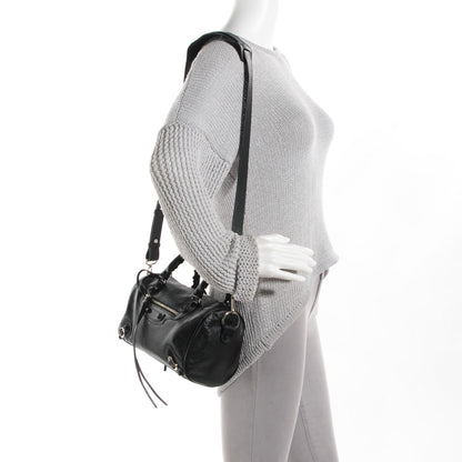 Balenciaga Matte Goatskin Rubber Covered Classic Hardware Mini Twiggy Black 2 of 14