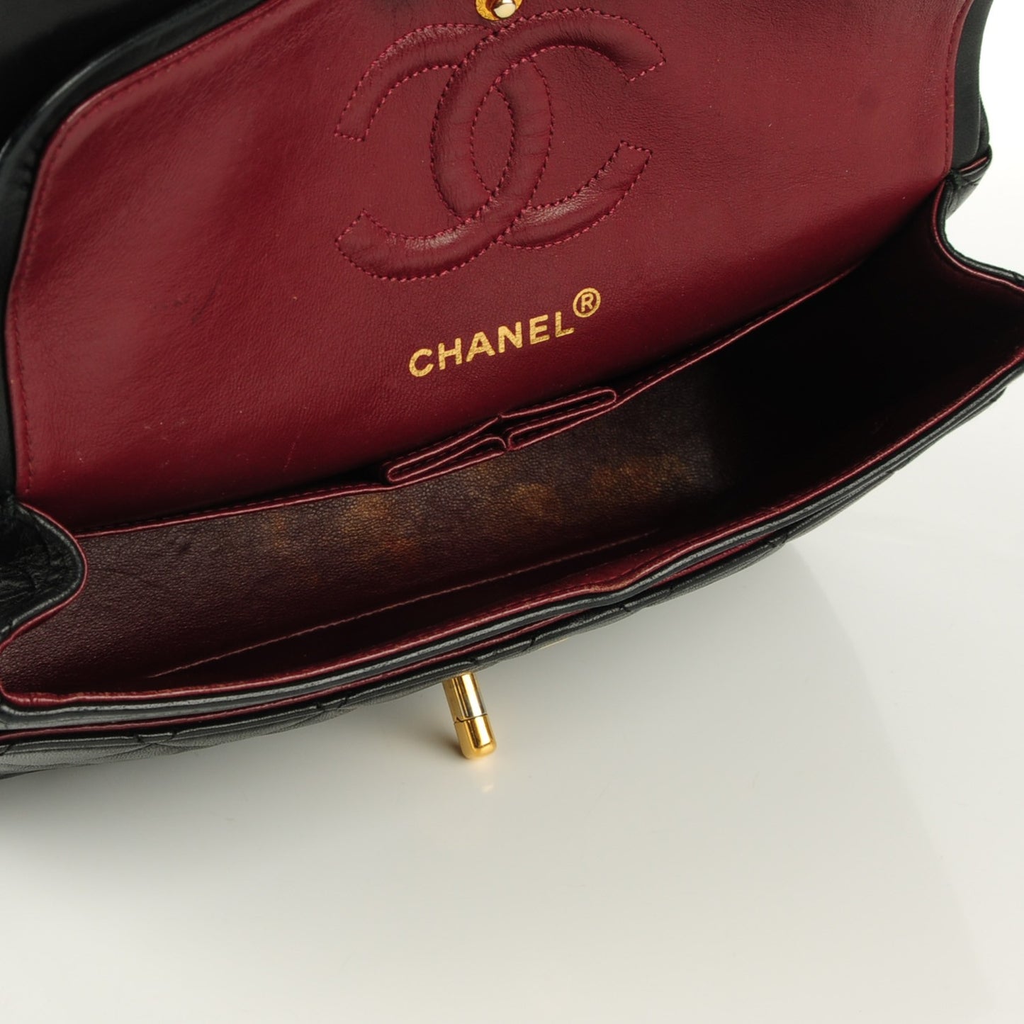 Lambskin Quilted Small Double Flap Black