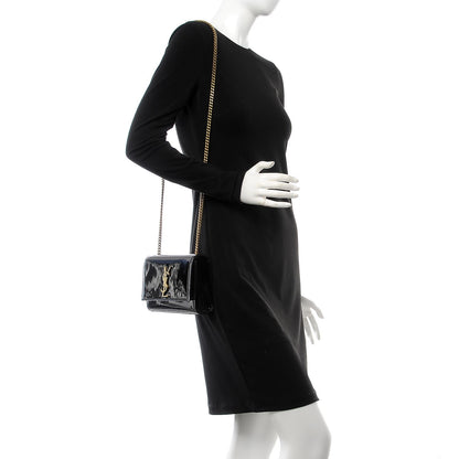 Saint Laurent Patent Small Monogram Kate Satchel Black 2 of 8