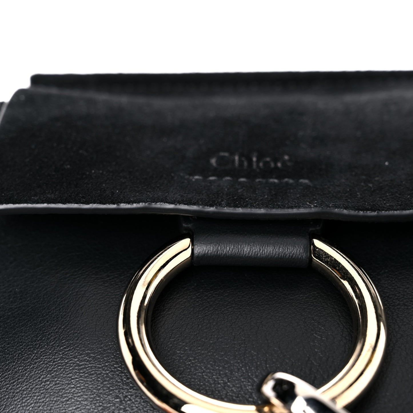 Suede Calfskin Mini Faye Bracelet Bag Black