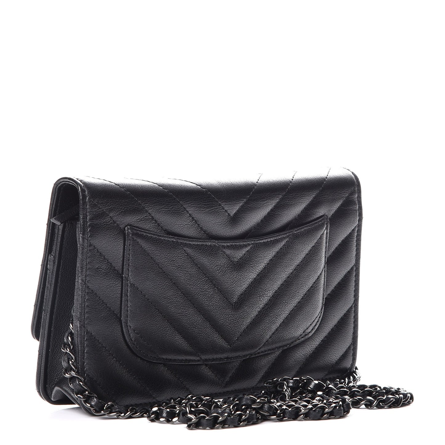 Sheepskin Chevron Reissue Wallet On Chain WOC So Black