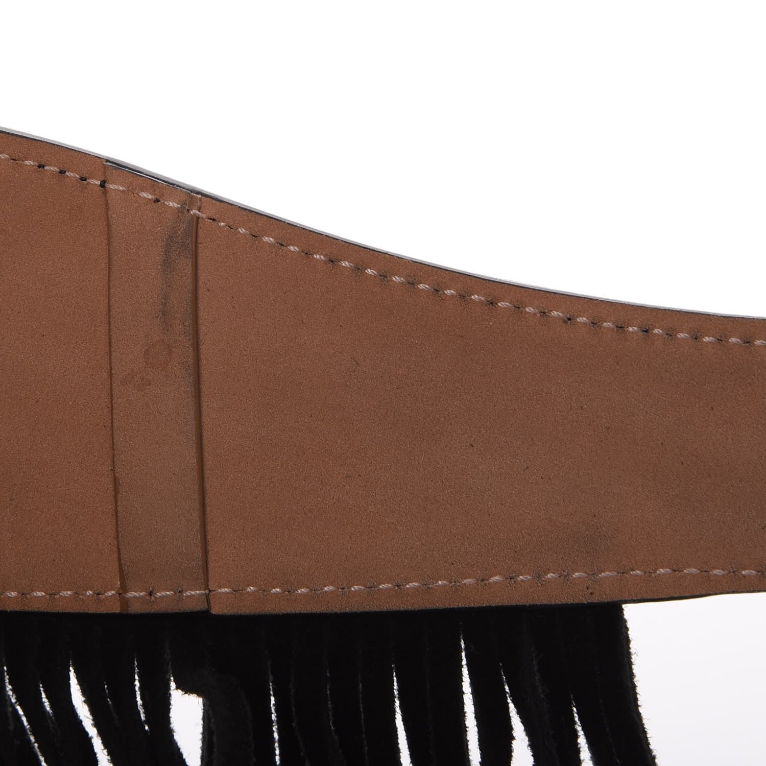 Alaia Suede Fringe Skirt Belt 65 Black 6 of 11