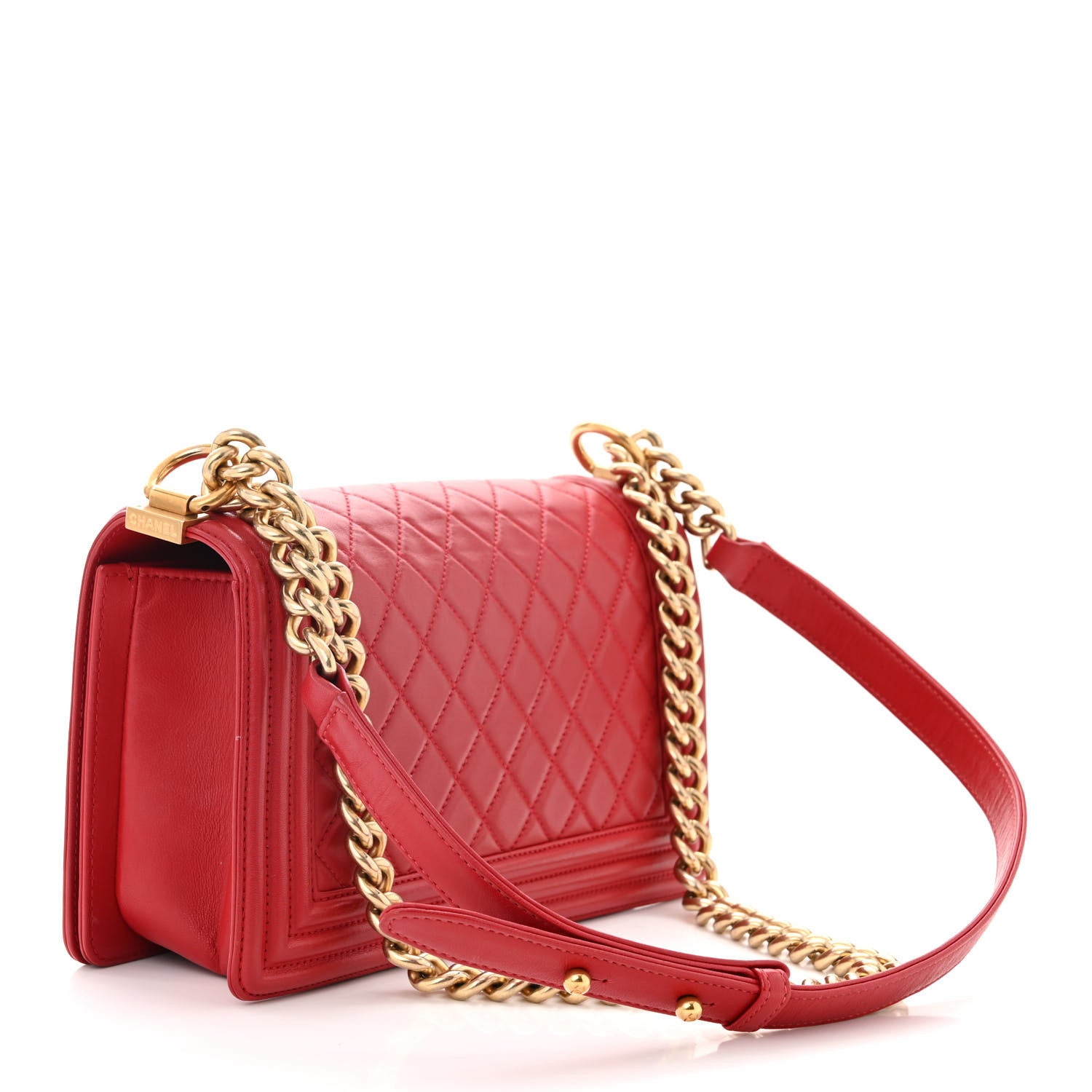 Chanel Lambskin Quilted Medium Boy Flap Red 3 of 12