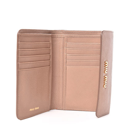 Miu Miu Goatskin Madras Flap Wallet Cammeo 5 of 16