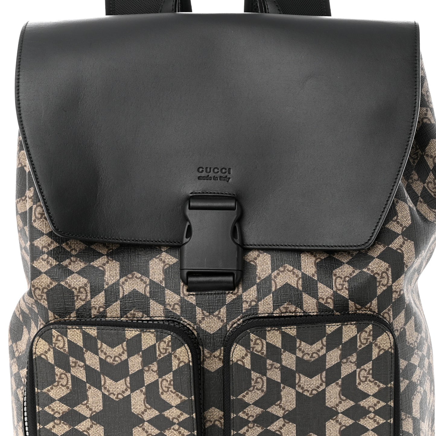 GG Supreme Monogram Caleido Backpack Black