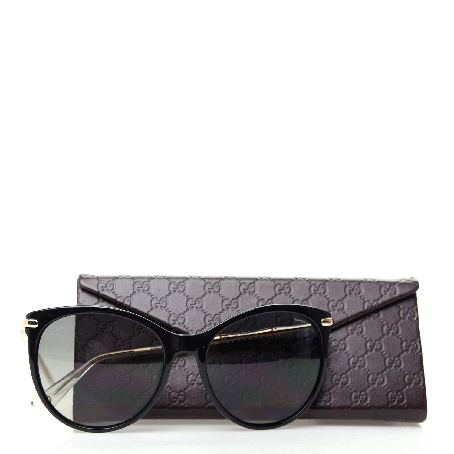 Gucci Crystal Bamboo Cat Eye Sunglasses GG3771 Black Gold 7 of 7