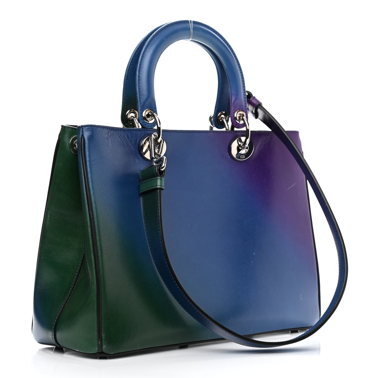 Christian Dior Box Calfskin Gradient Medium Diorissimo Blue Violet 4 of 18