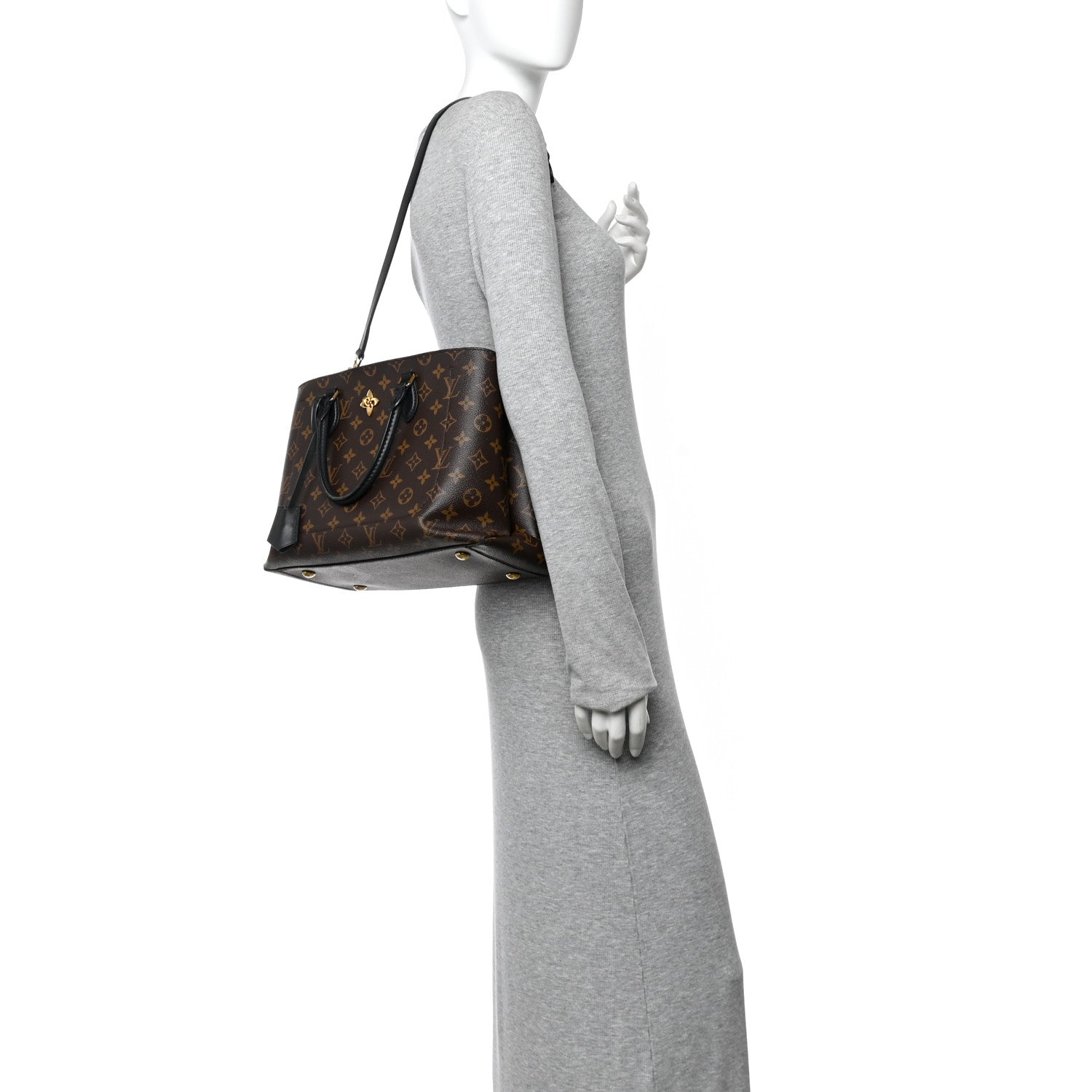 Louis Vuitton Monogram Flower Tote Black 2 of 9