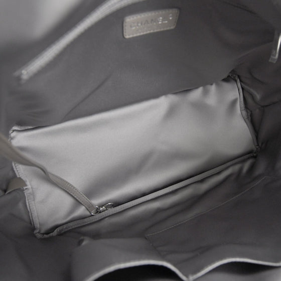 Chanel Vinyl Quilted Large Frozen Tote Silver 5 of 11
