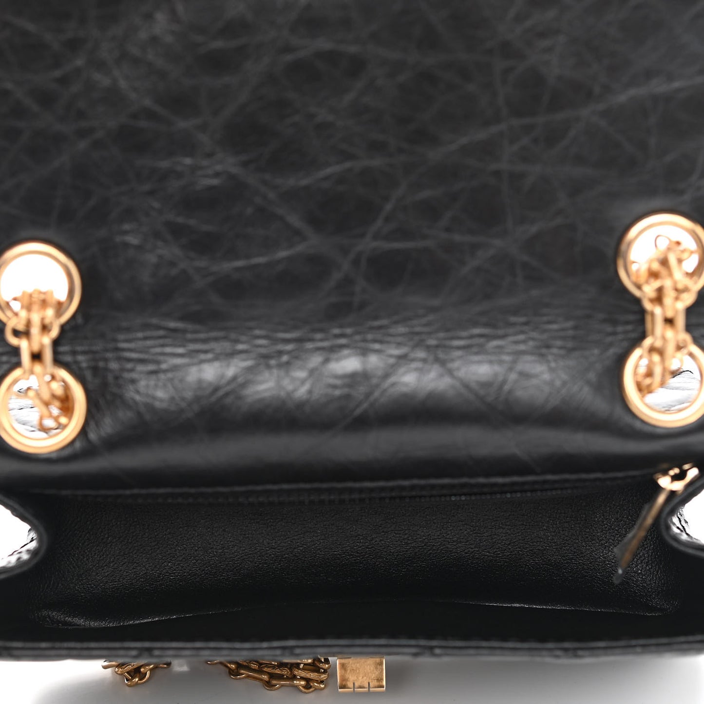 Aged Calfskin Quilted 2.55 Reissue Mini Flap Black