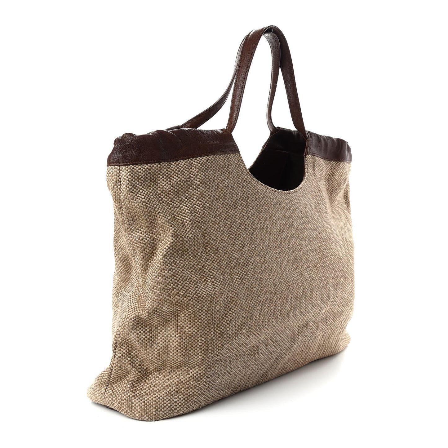 Linen Belle de Jour Cabas Tote Brown