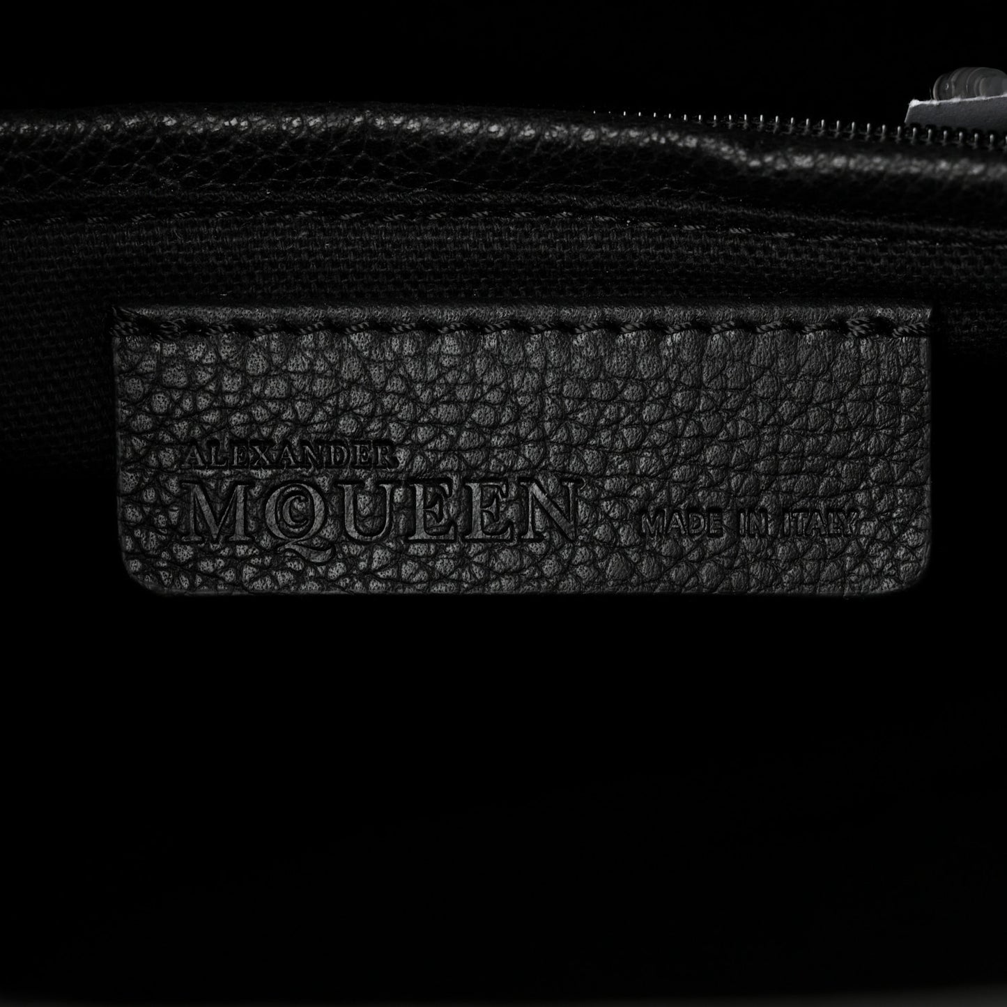 Pebbled Calfskin Small Skull Padlock Zip Around Tote Military Green Black