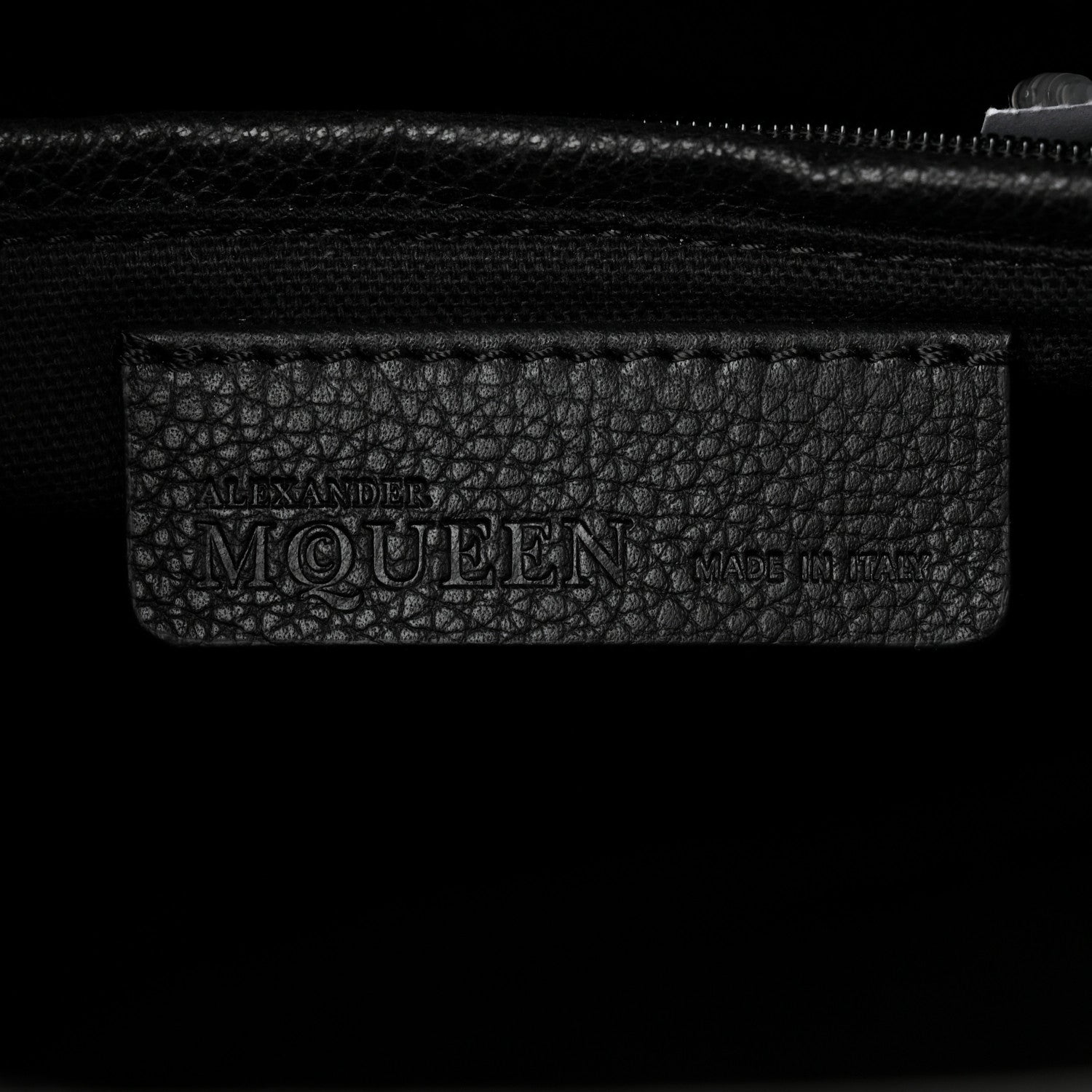 Alexander McQueen Pebbled Calfskin Small Skull Padlock Zip Around Tote Military Green Black 6 of 10