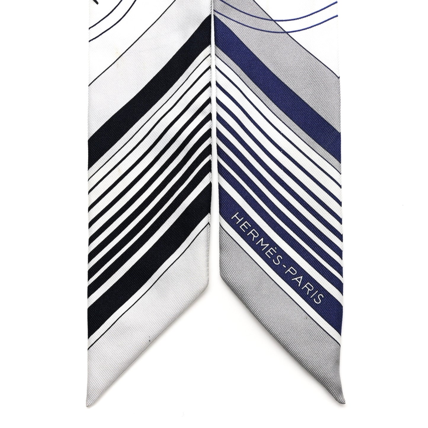 Silk Ex-Libris Twilly White Marine Gris