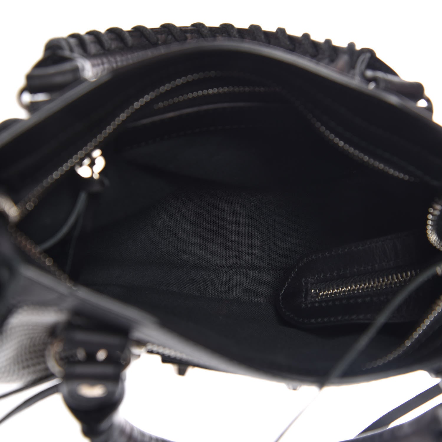 Balenciaga Calfskin Twill Classic Silver Hardware Mini City Black White 5 of 12