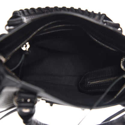 Balenciaga Calfskin Twill Classic Silver Hardware Mini City Black White 5 of 12