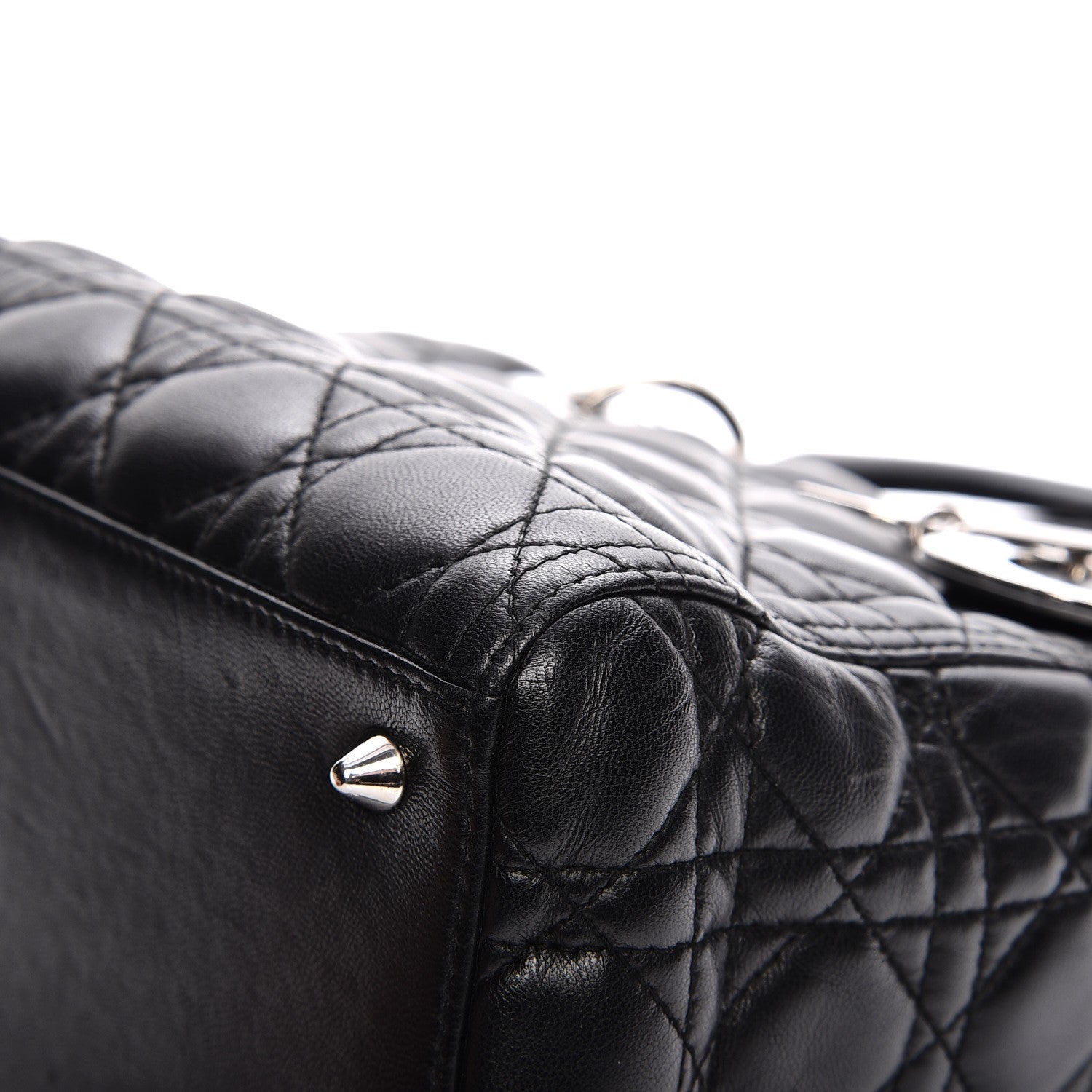Christian Dior Lambskin Cannage Medium Lady Dior Black 6 of 16