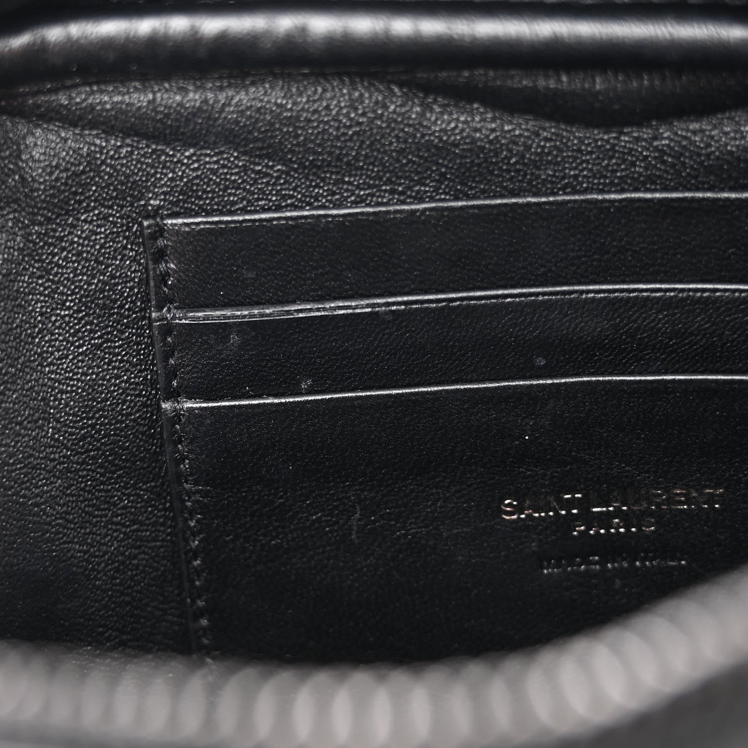 Saint Laurent Grain De Poudre Matelasse Monochrome Monogram Mini Lou Camera Bag Black 11 of 12