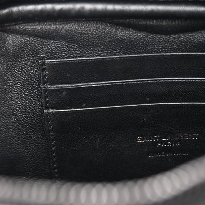 Saint Laurent Grain De Poudre Matelasse Monochrome Monogram Mini Lou Camera Bag Black 11 of 12