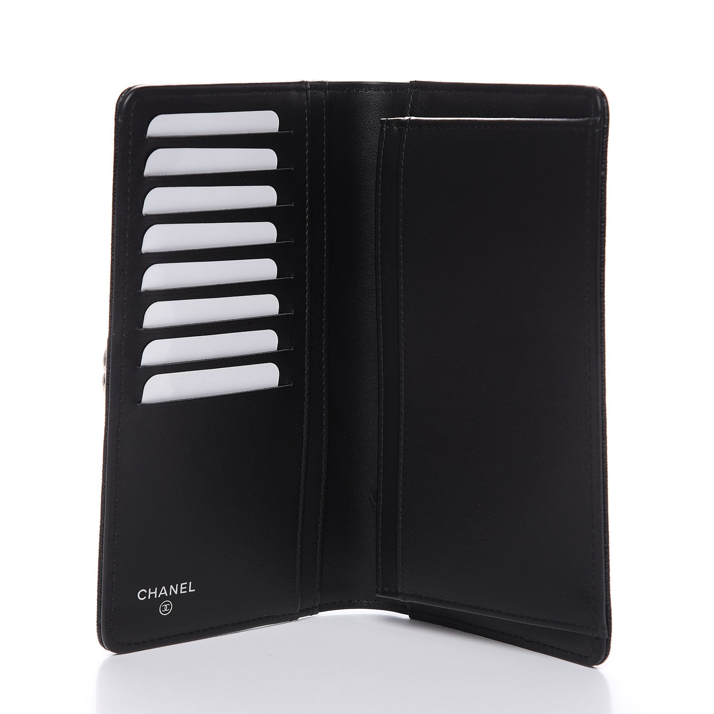 Caviar Quilted Boy Yen Wallet Black