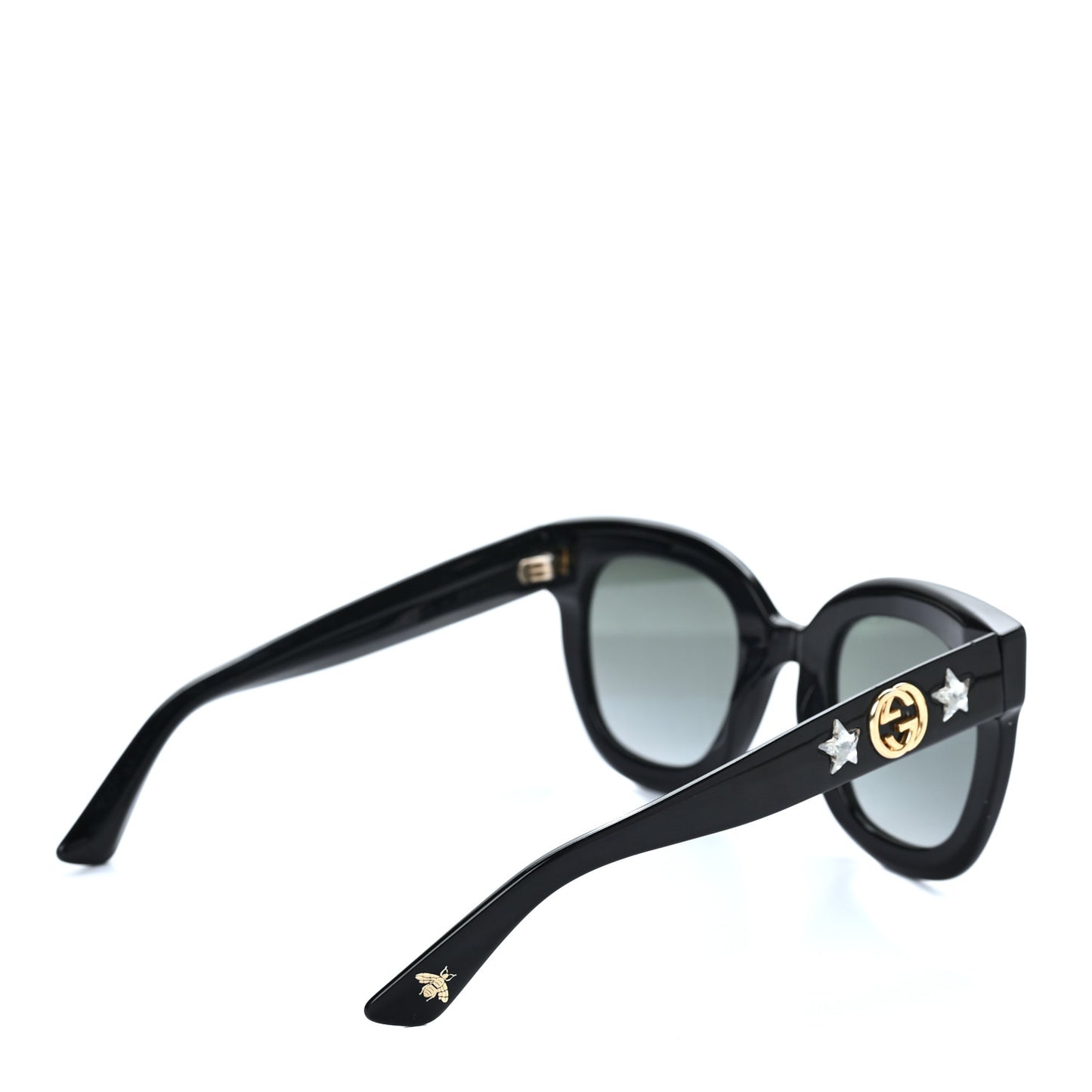 Acetate Crystal Star Round Frame Sunglasses GG0208S Black