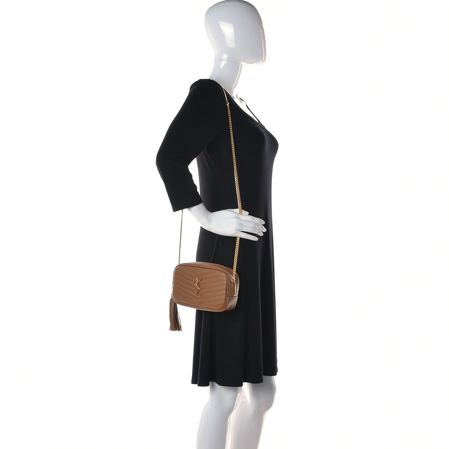 Grain De Poudre Matelasse Monogram Mini Lou Camera Bag Dark Natural