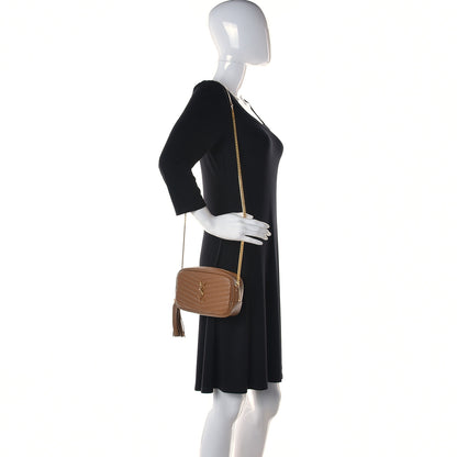 Saint Laurent Grain De Poudre Matelasse Monogram Mini Lou Camera Bag Dark Natural 2 of 11