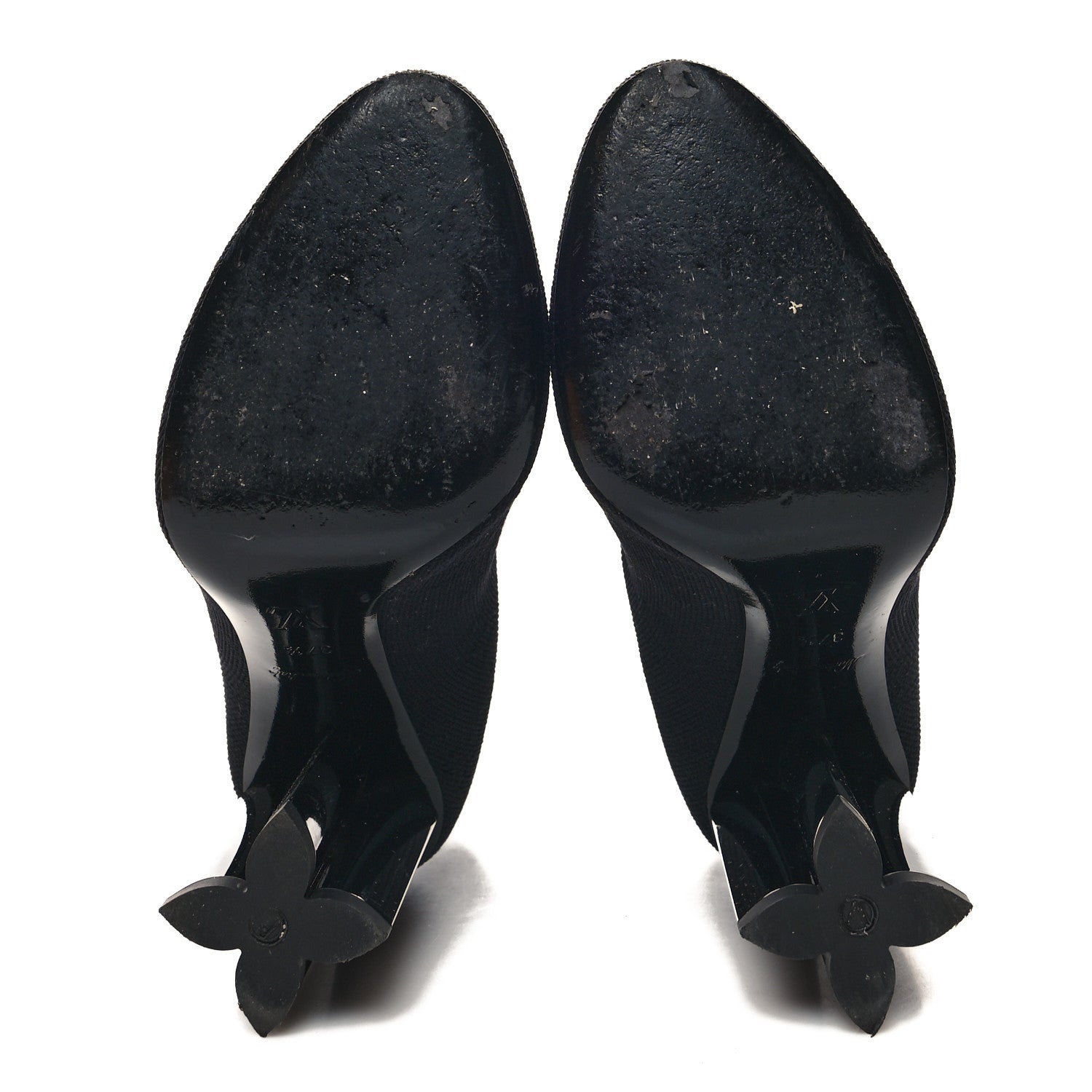 Louis Vuitton Stretch Fabric LV Black Heart Sock Ankle Boots 37.5 Black 5 of 8