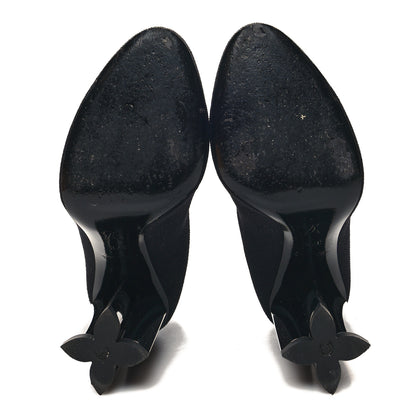 Louis Vuitton Stretch Fabric LV Black Heart Sock Ankle Boots 37.5 Black 5 of 8