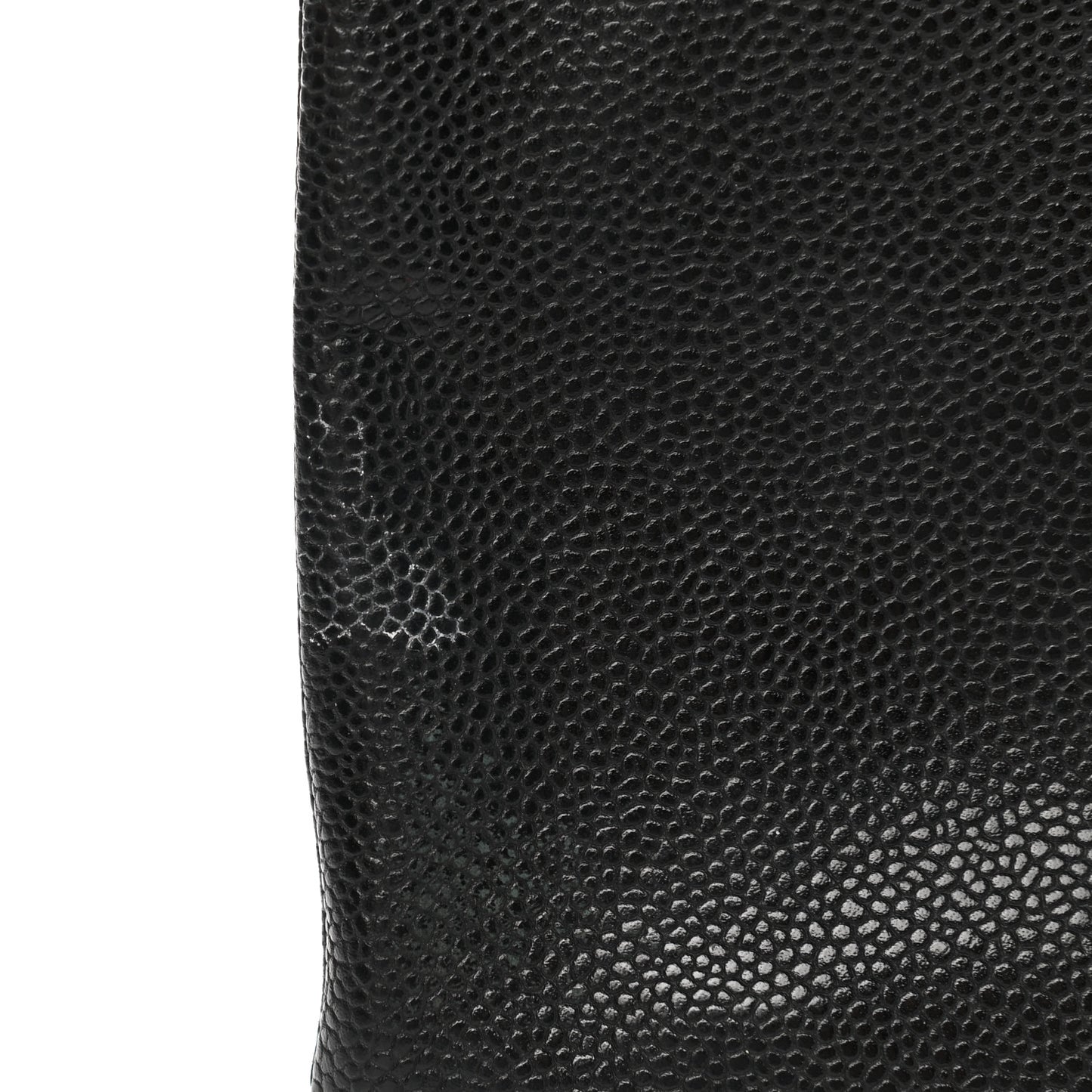 Grained Calfskin Shopping Fever Logo Zip Pouch Black