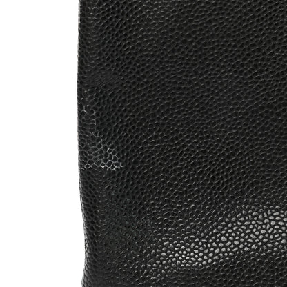 Chanel Grained Calfskin Shopping Fever Logo Zip Pouch Black 8 of 10