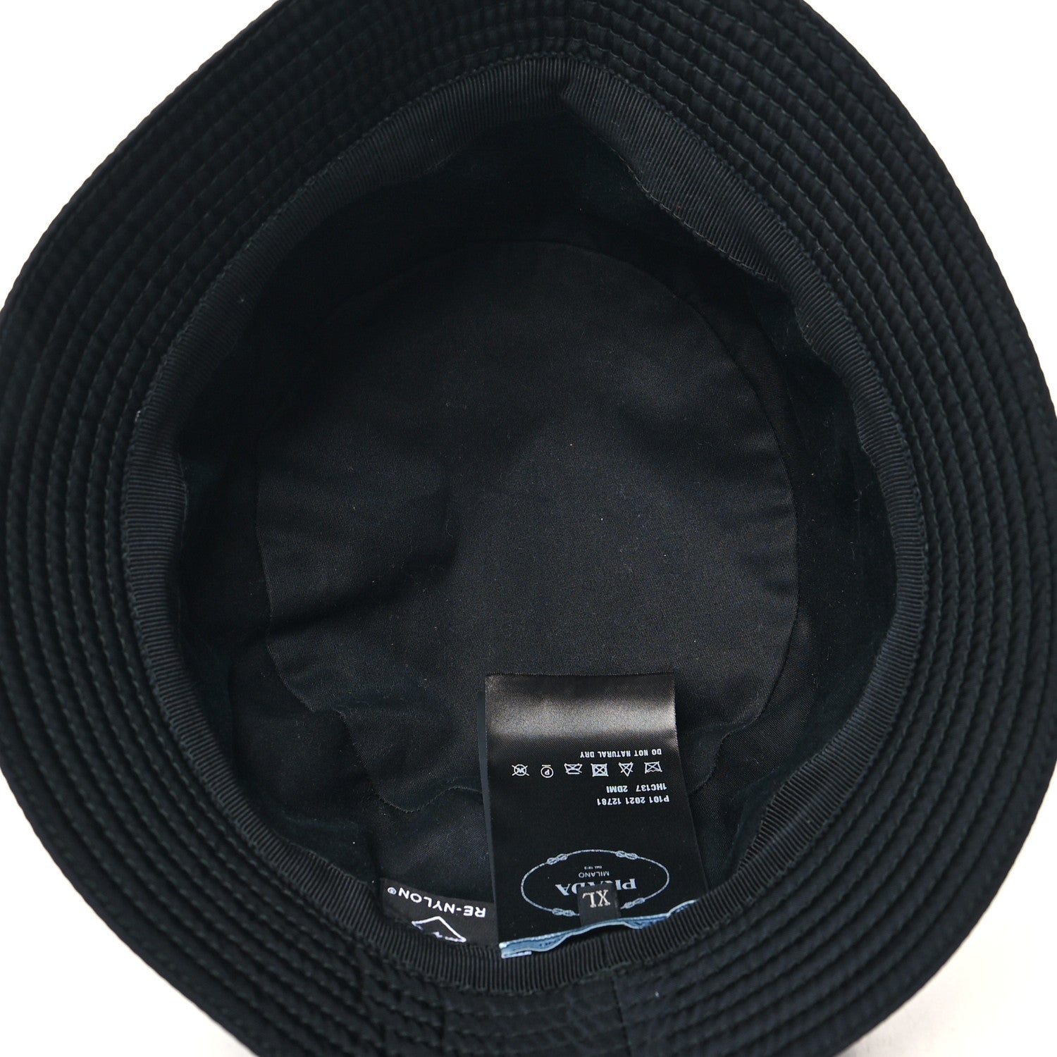 Prada Re-Nylon Metal Triangle Logo Womens Bucket Hat XL Black 6 of 7