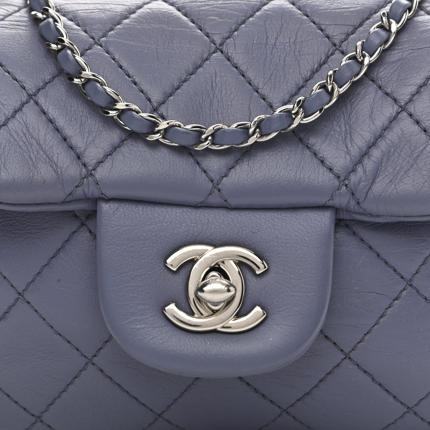 Lambskin Quilted New Mini Flap Lavender