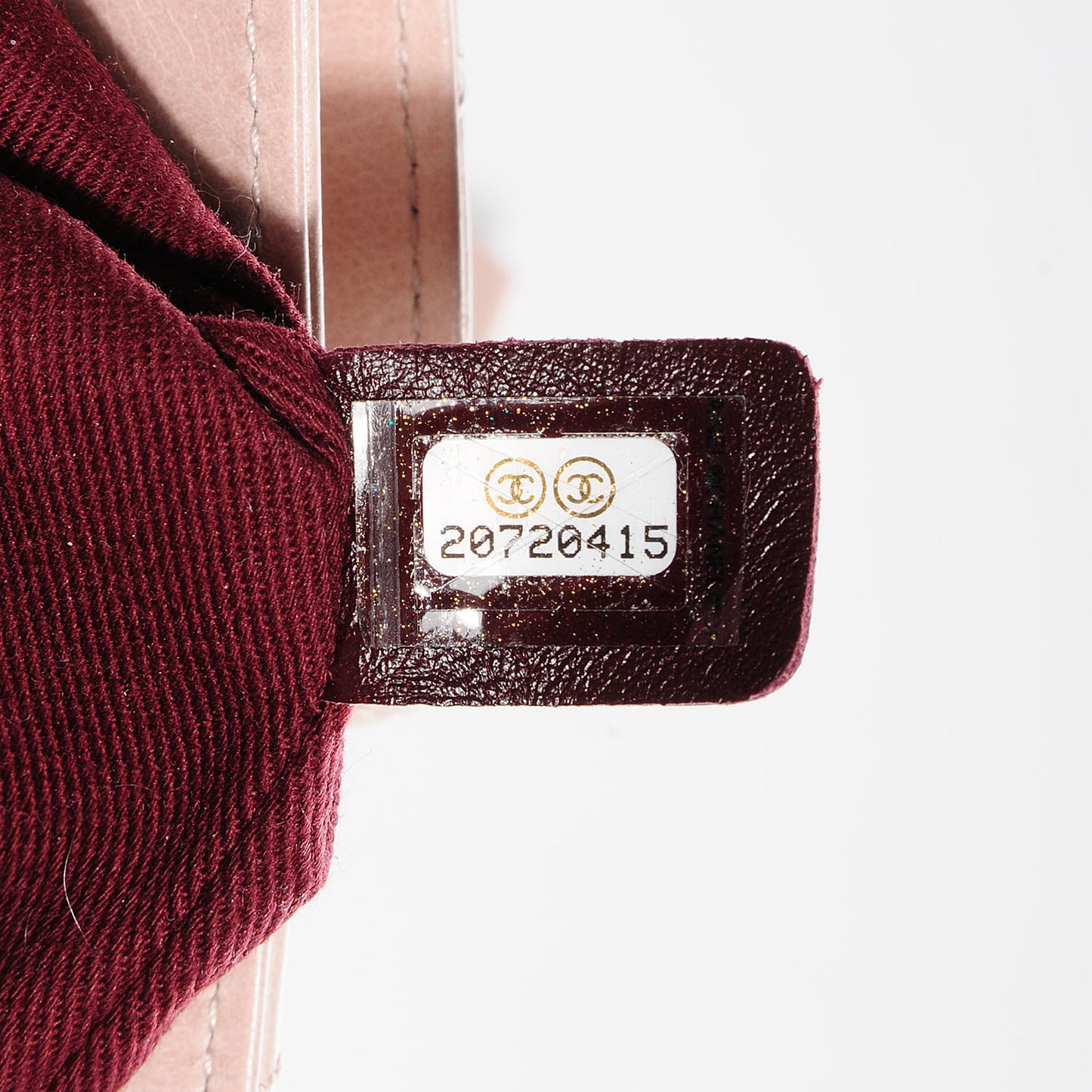 Glazed Calfskin Duo Color Clutch Light Pink