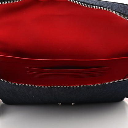 Christian Louboutin Denim Calfskin Kypipouch Top Handle Messenger Bag Blue Black 5 of 8