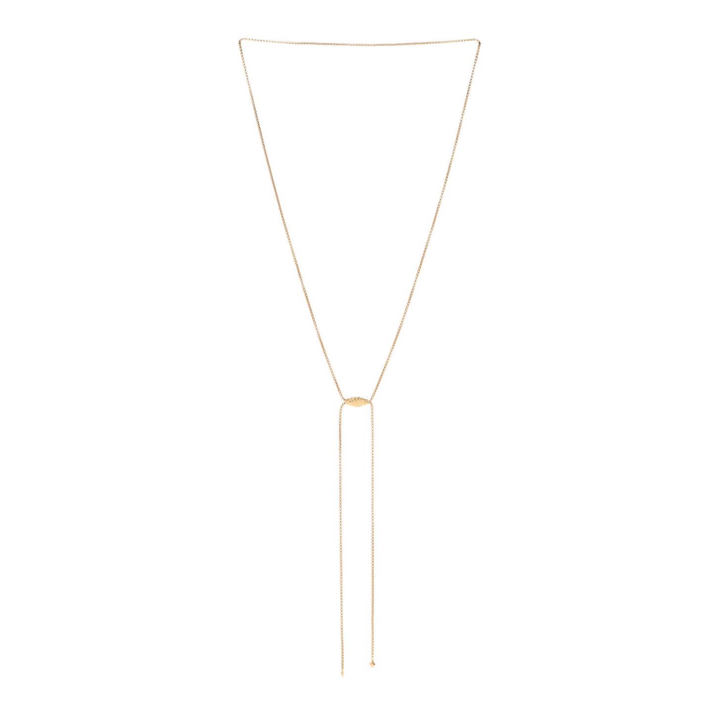 18K Yellow Gold 1.7mm Box Chain Slider Necklace 36"