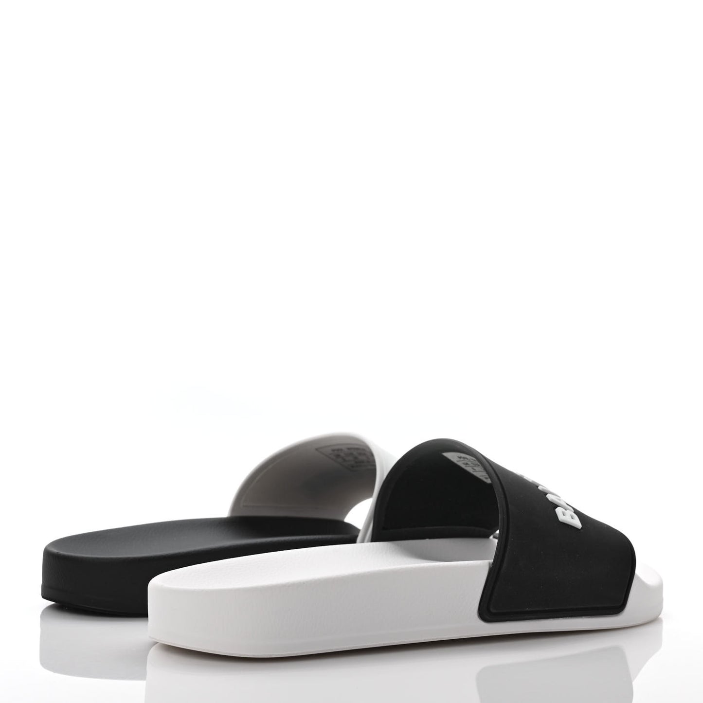 Rubber Womens Logo Pool Slide Sandals 39 Black White