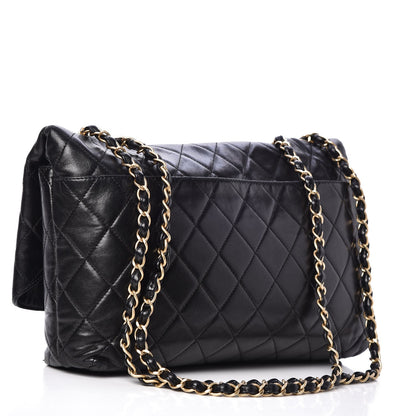 Chanel Lambskin Quilted Jumbo Mademoiselle Flap Black 3 of 8