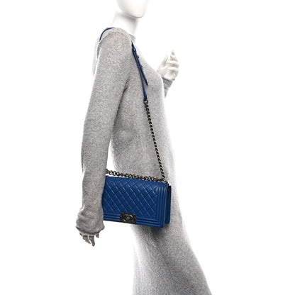 Chanel Lambskin Quilted Medium Boy Flap Blue 2 of 10