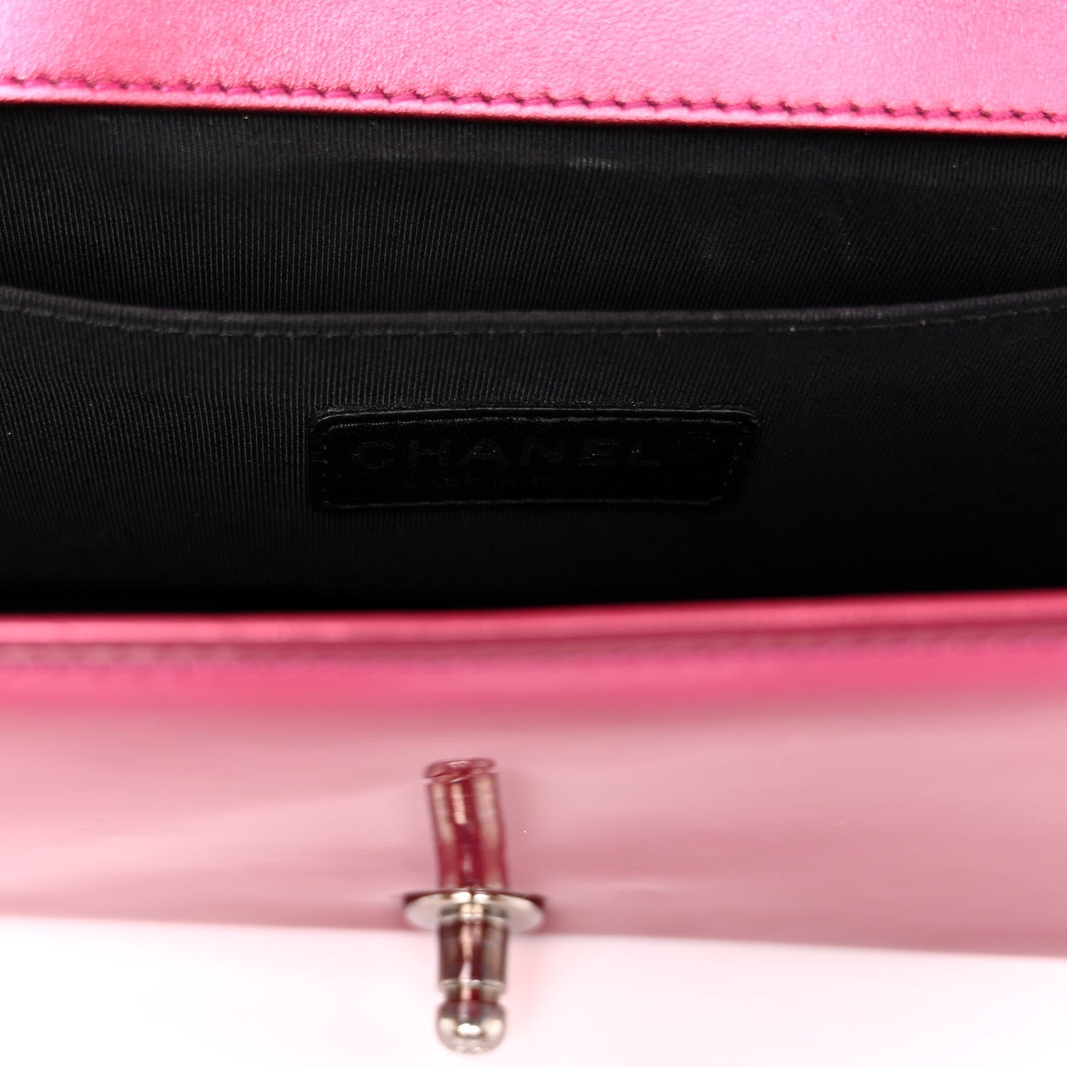 Chanel Metallic Patent Calfskin Quilted Medium Boy Flap Pink 5 of 9