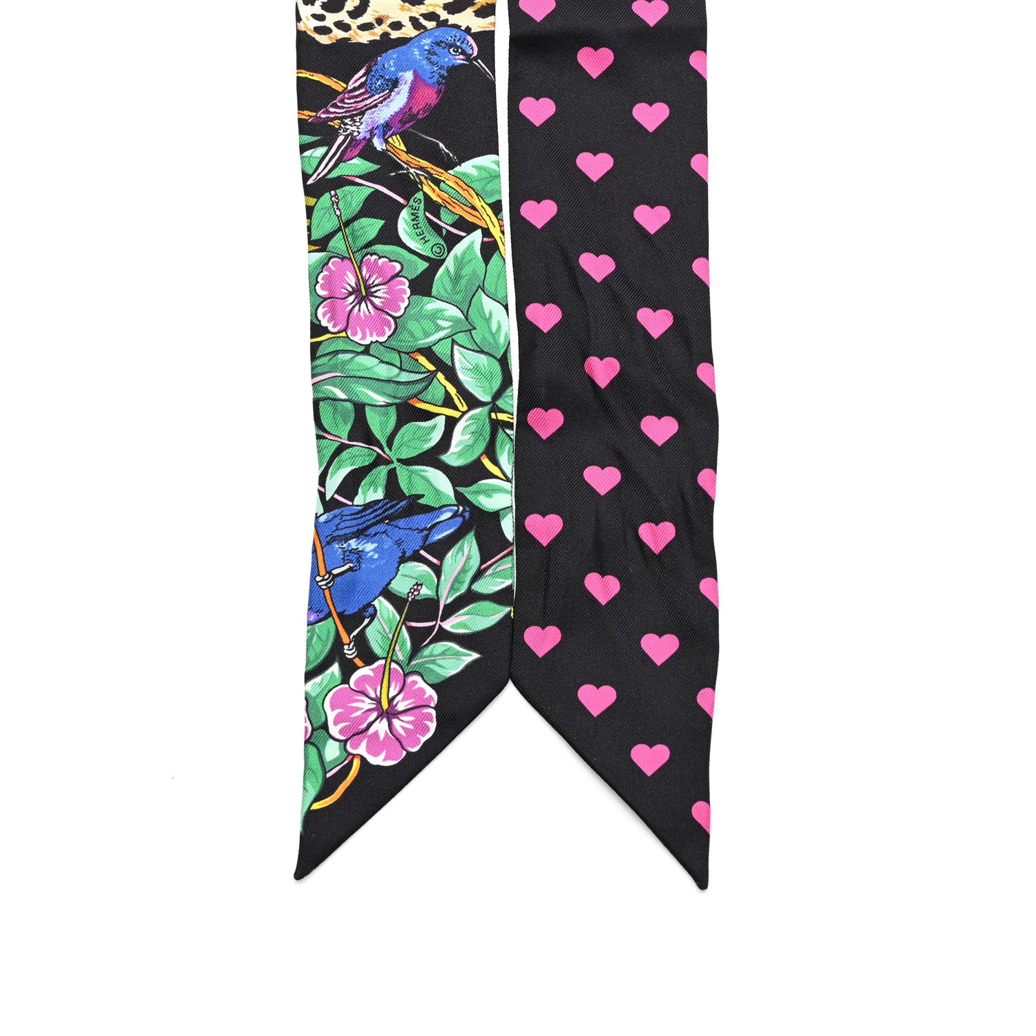 Hermes Silk Jungle Love Love Twilly Black Vert Rose Vif 2 of 4