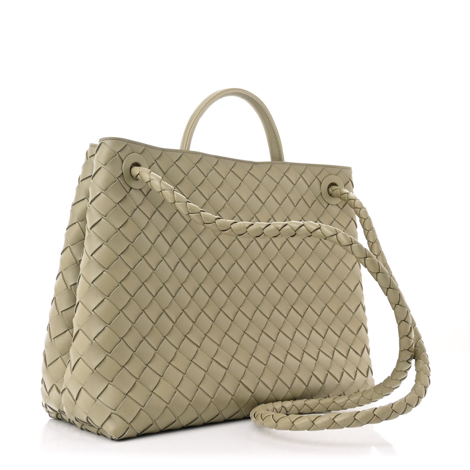 Bottega Veneta Nappa Intrecciato Medium Andiamo Shoulder Bag Travertine 4 of 10