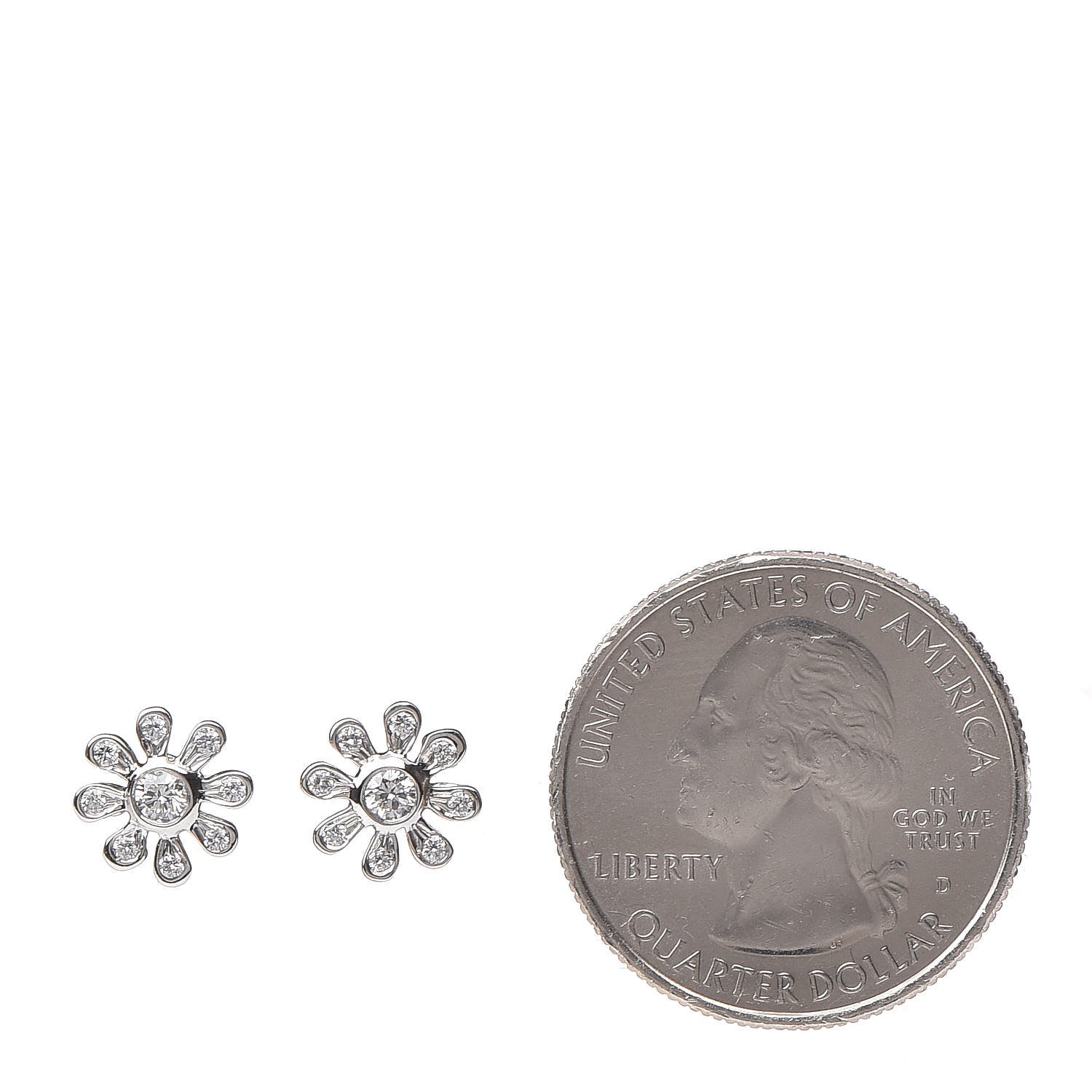 Tiffany Platinum Diamond Daisy Earrings 2 of 5