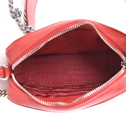 Prada Soft Calfskin Diagramme Crossbody Bag Rosso 4 of 9