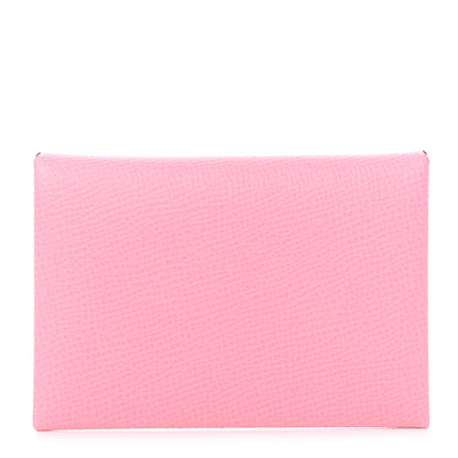 Hermes Epsom Calvi Duo Card Case Rose Confetti 1 of 8