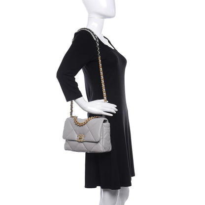 Chanel Lambskin Quilted Medium Chanel 19 Flap Grey 3 of 9