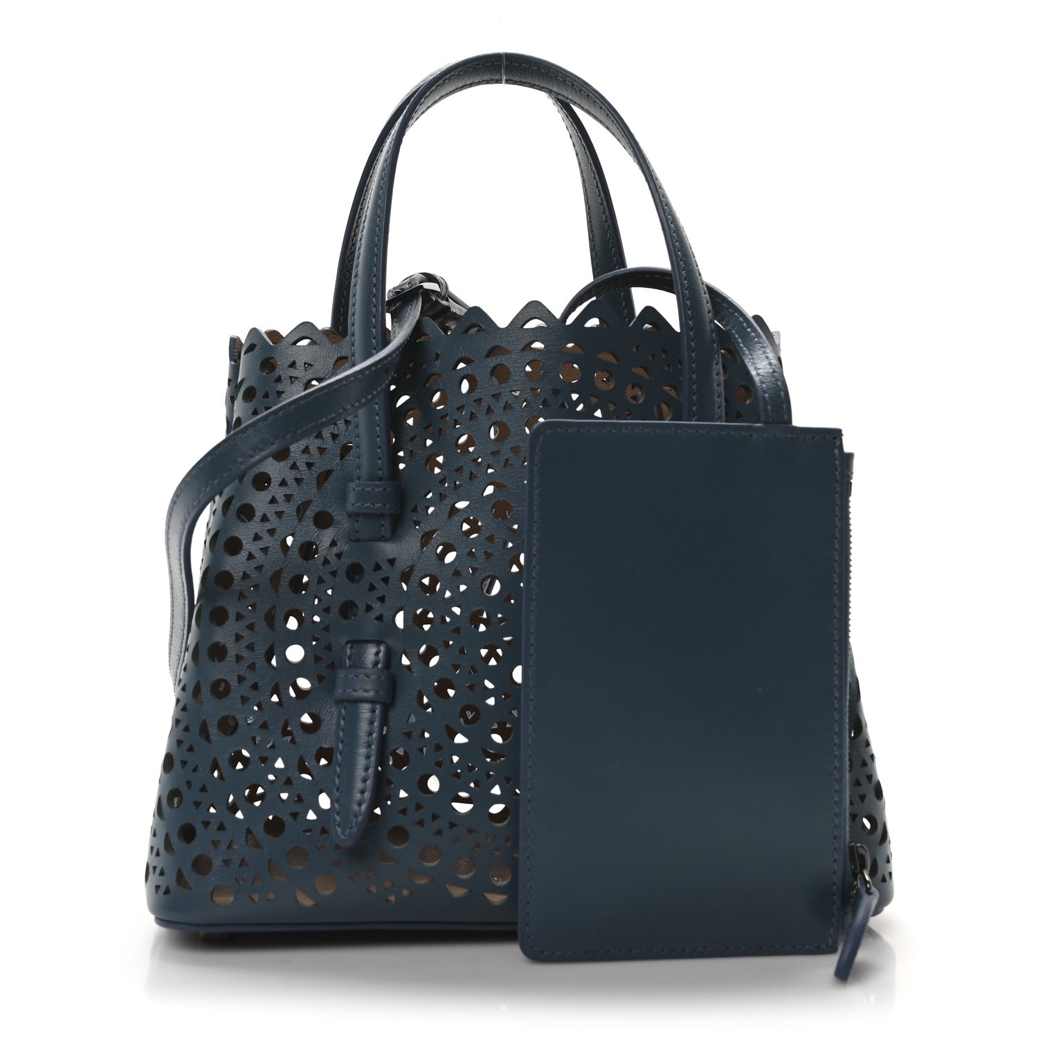 Alaia Lux Calfskin Vienne Wave Mina 20 Bag Bleu Ardois 3 of 10
